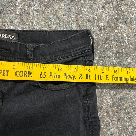 Express Womens Black Skinny Jeans Size 0 Mid Rise Stretch Denim Cropped Ankle - Picture 6 of 10